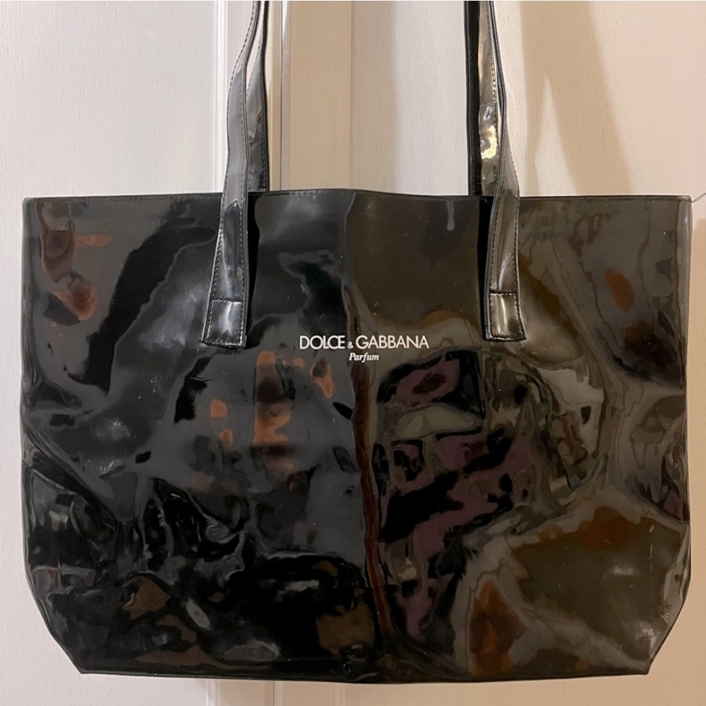 Dolce & Gabbana Large Glossy Black Logo Tote